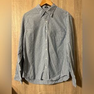 J. Crew Light Blue Floral Button Down Shirt Size Large